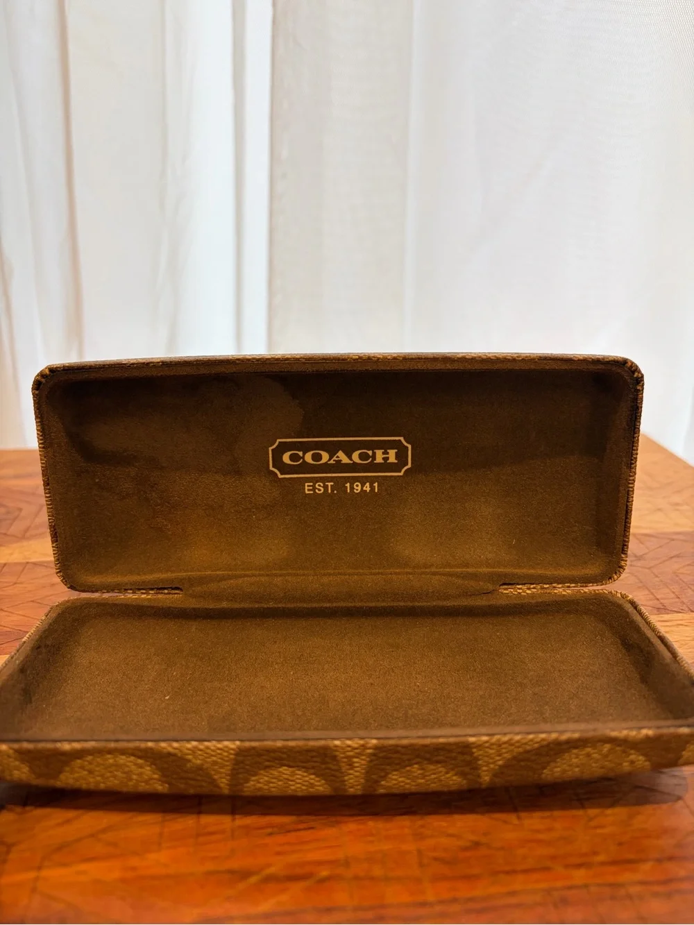 Coach Brown Signature Pattern Sunglasses Case